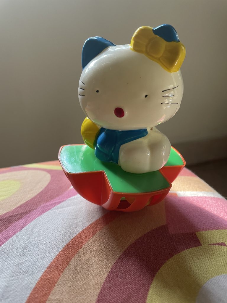 A colorful kitty cat toy for kids.