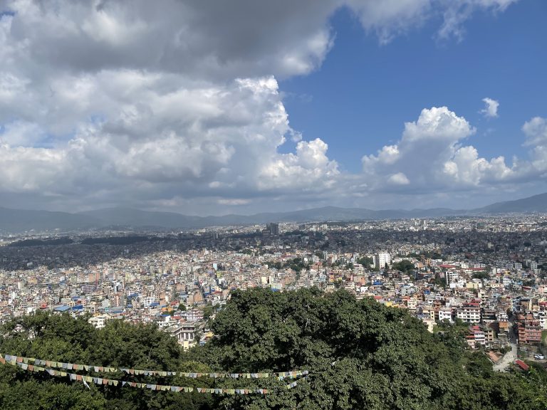 Beautiful aerial view of Kathmandu city