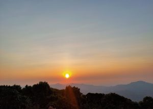 Sunset over the mountains at Mahabaleshwar