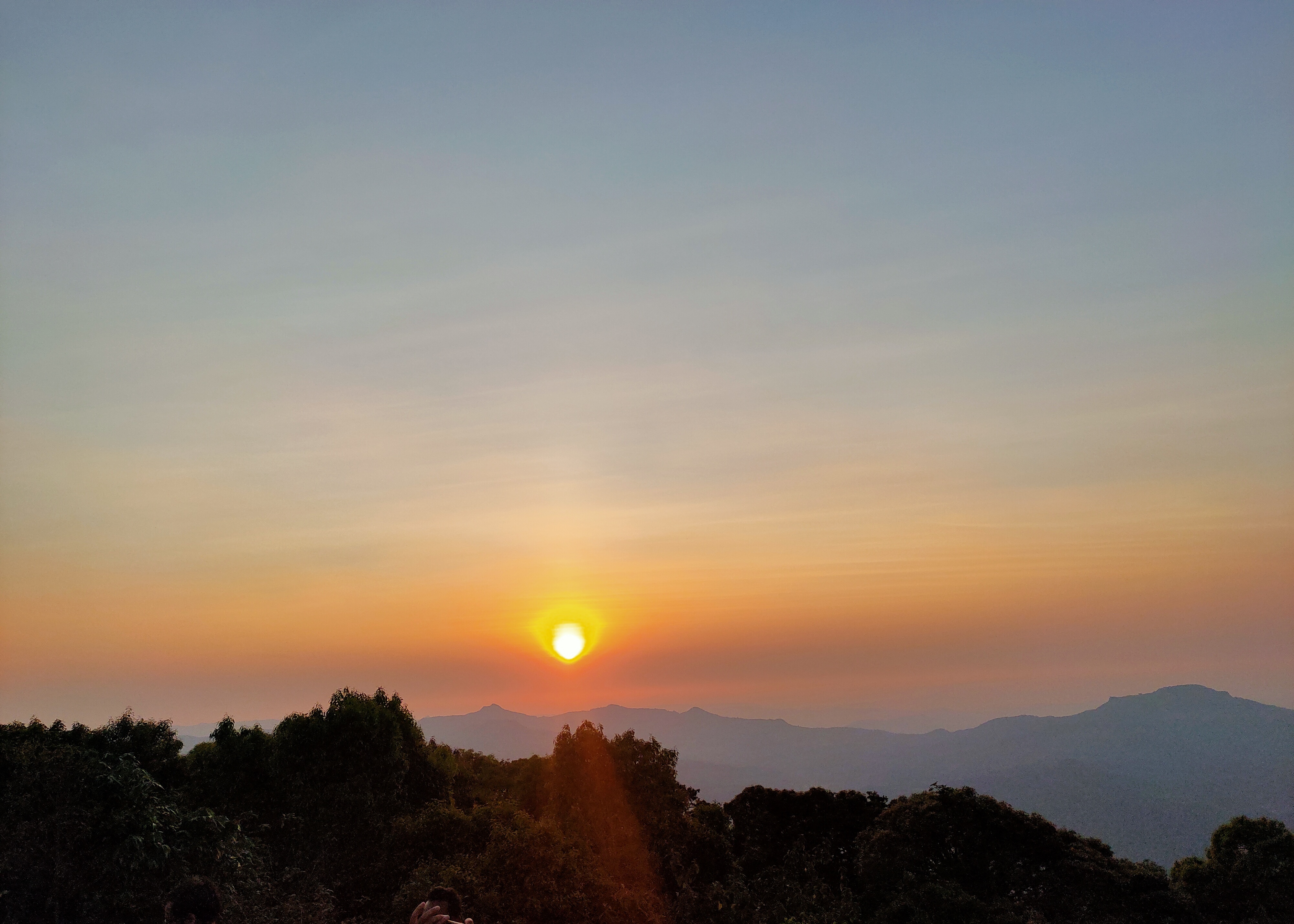 Sunset over the mountains at Mahabaleshwar