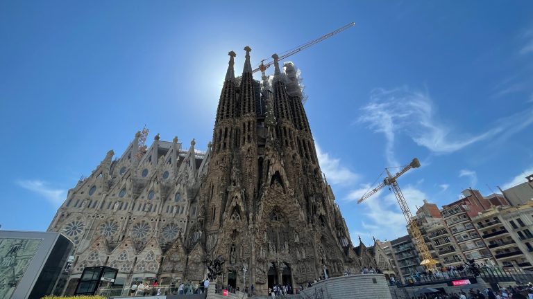 A distant view of Sagrada Familia, Barcelona.