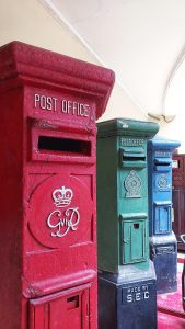 View larger photo: Post office box in red, green and blue color in Colombo, Sri Lanka.