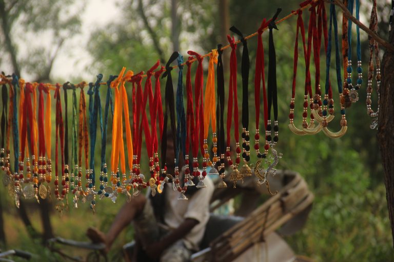 Bright, vibrant garlands: A burst of color and festive joy in a decorative arrangement.