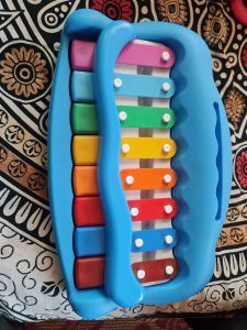 A colorful kids piano toy.