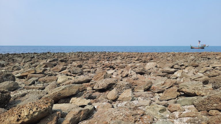 A sea beach of Saint Martin’s Island, in the Eastern Bay of Bengal, Bangladesh.