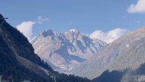 Aerial view of Lachung mountain range in Sikkim, India