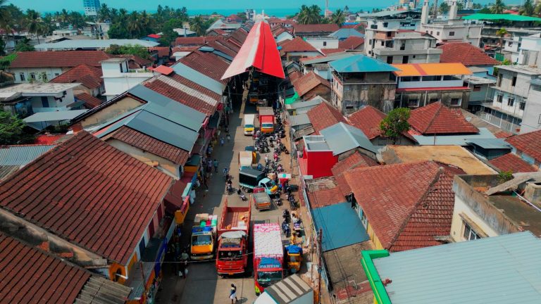 Aerial view of palayam market, kerala, india.