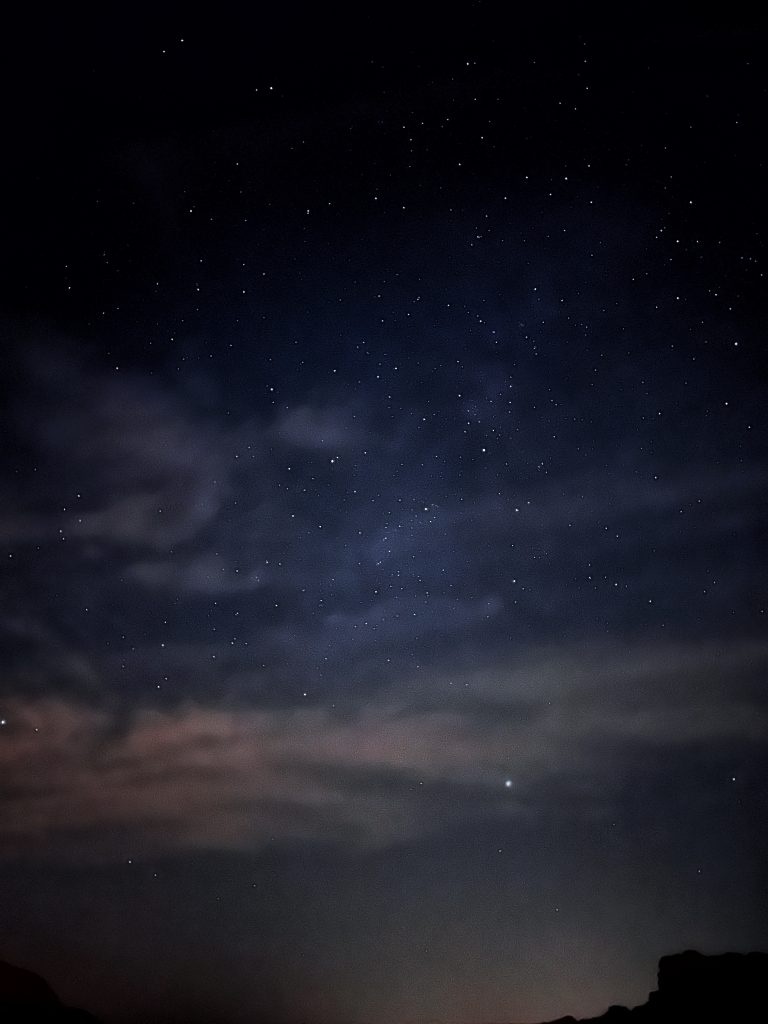 Night sky in Jordan desert, Oct 2023