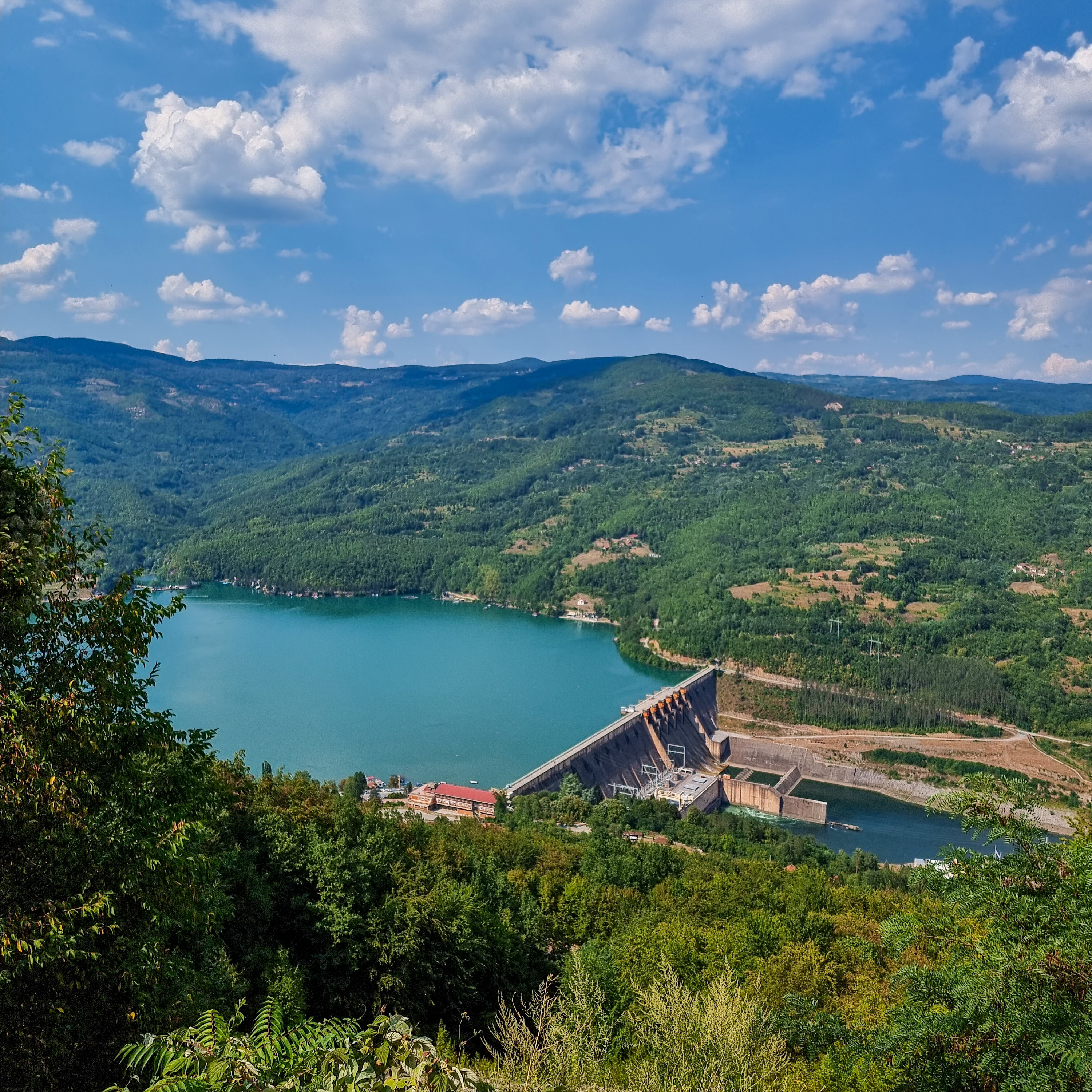 Dam in Serbia. blue lake