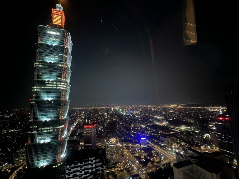 Taipei 101 at night Taiwan rooftop