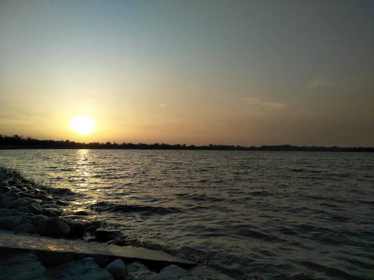 Sunset view in sukhna lake in Chandigarh