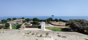 A view of the sea from a fort
