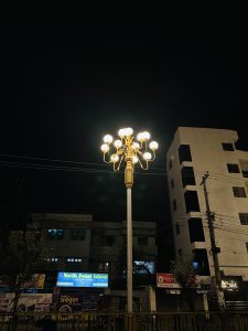 Road Lights on city street at night
