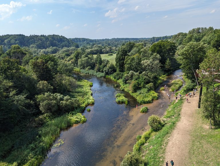 Pagramantis regional park, Lithuania, drone picture, two rivers confluence