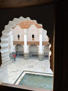 architecture of an old school in Morocco out of a window photo 