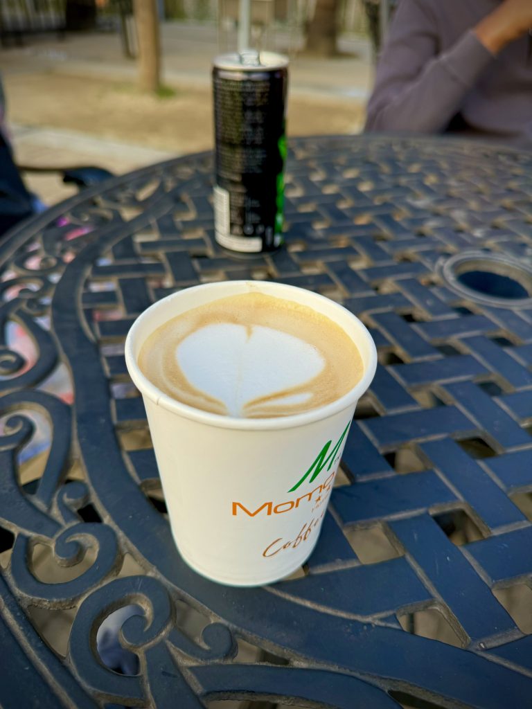 A paper cup of coffee