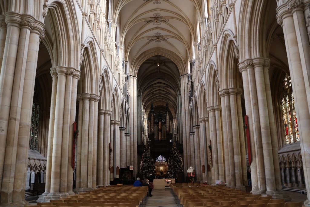 The interior of Beverley Minster in the UK.