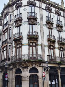 facade of old building in Gijón (Asturias, Spain)
