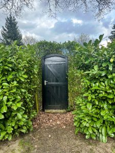 Hidden door in a garden