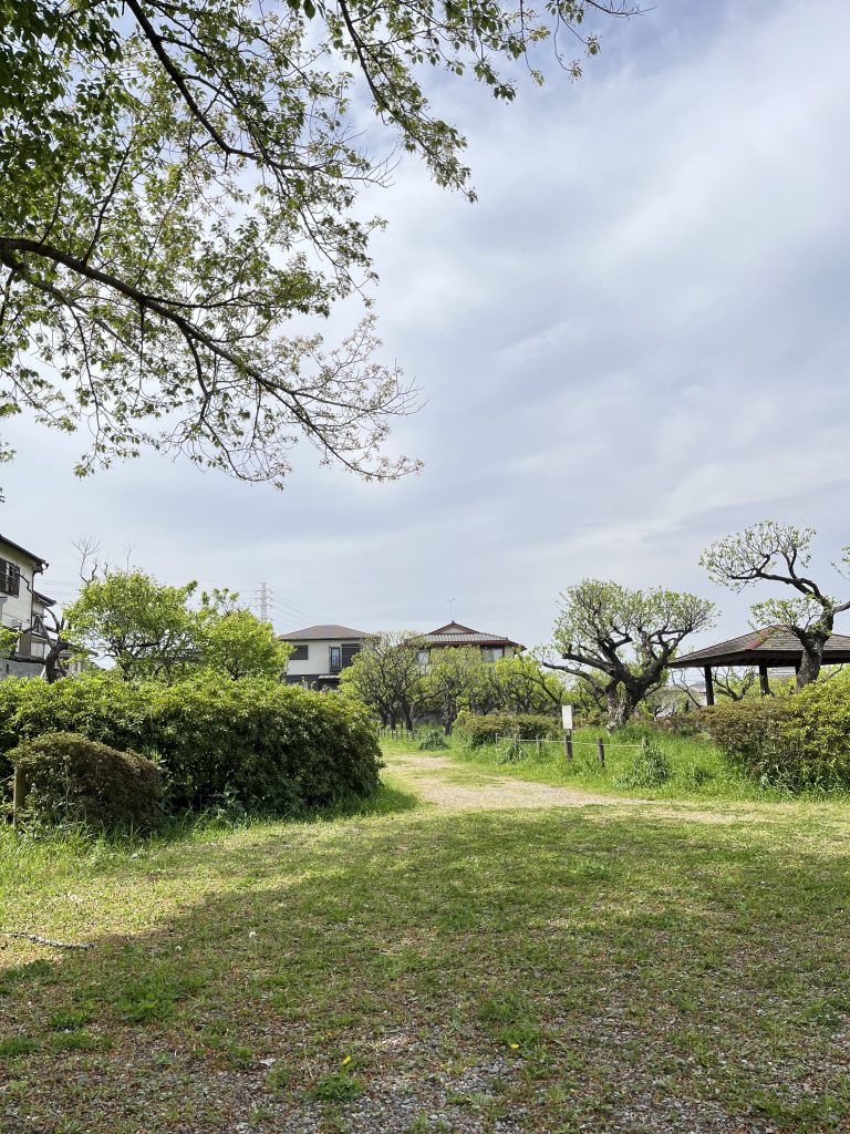 Path across Narashino City Plum Grove Garden in Chiba, Japan