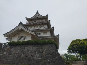 View larger photo: Low view of small Japanese castle