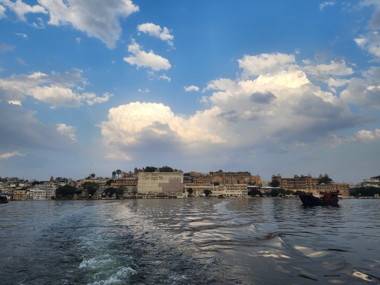 Udaipur old city view from the lake.