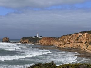 Great Ocean road coastline with Aireys Inlet Lighthouse 