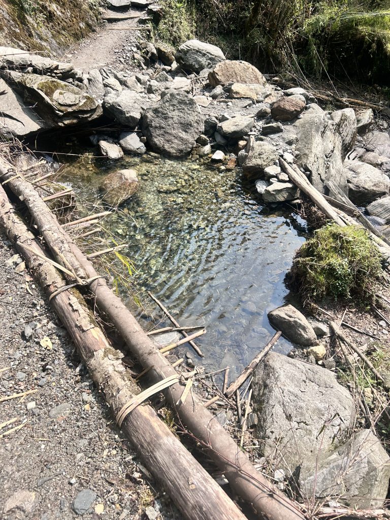 Small pond near a mountain trail