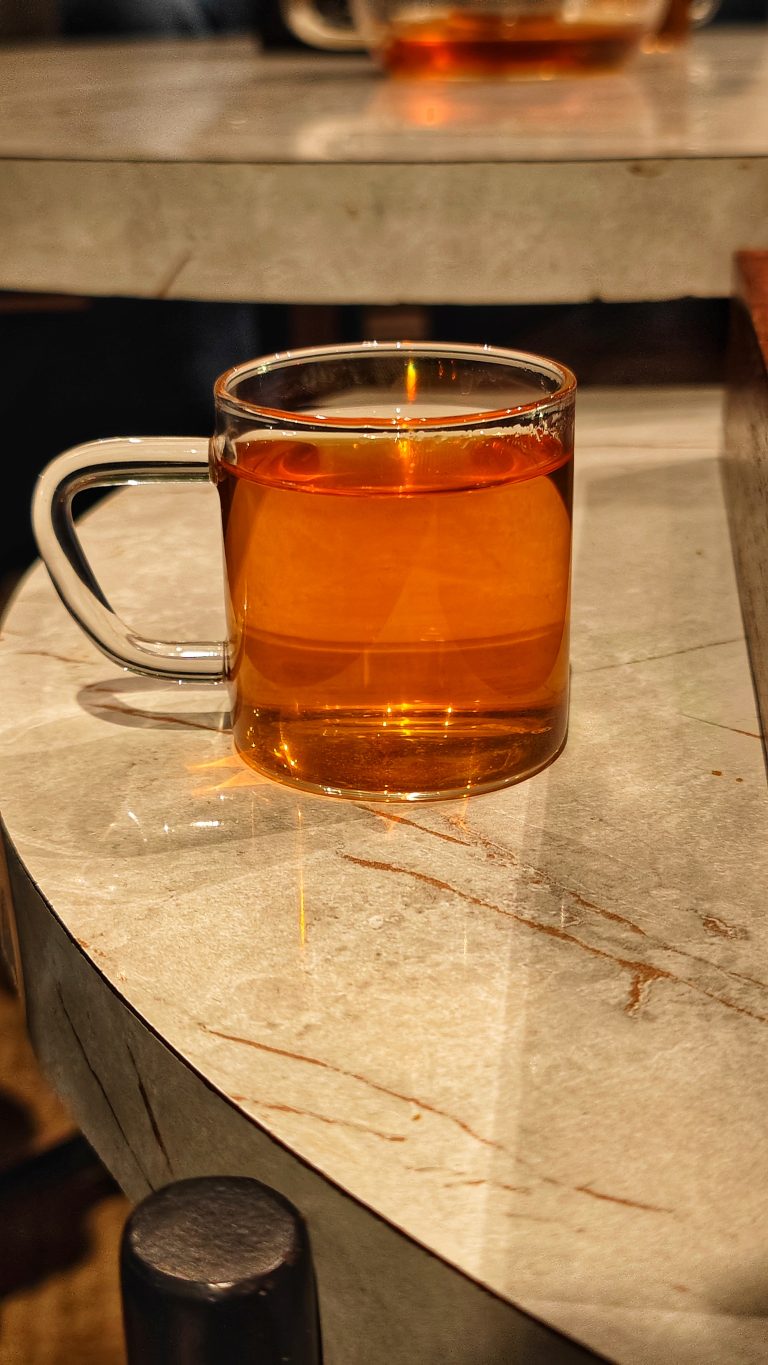 Black Tea in a glass cup