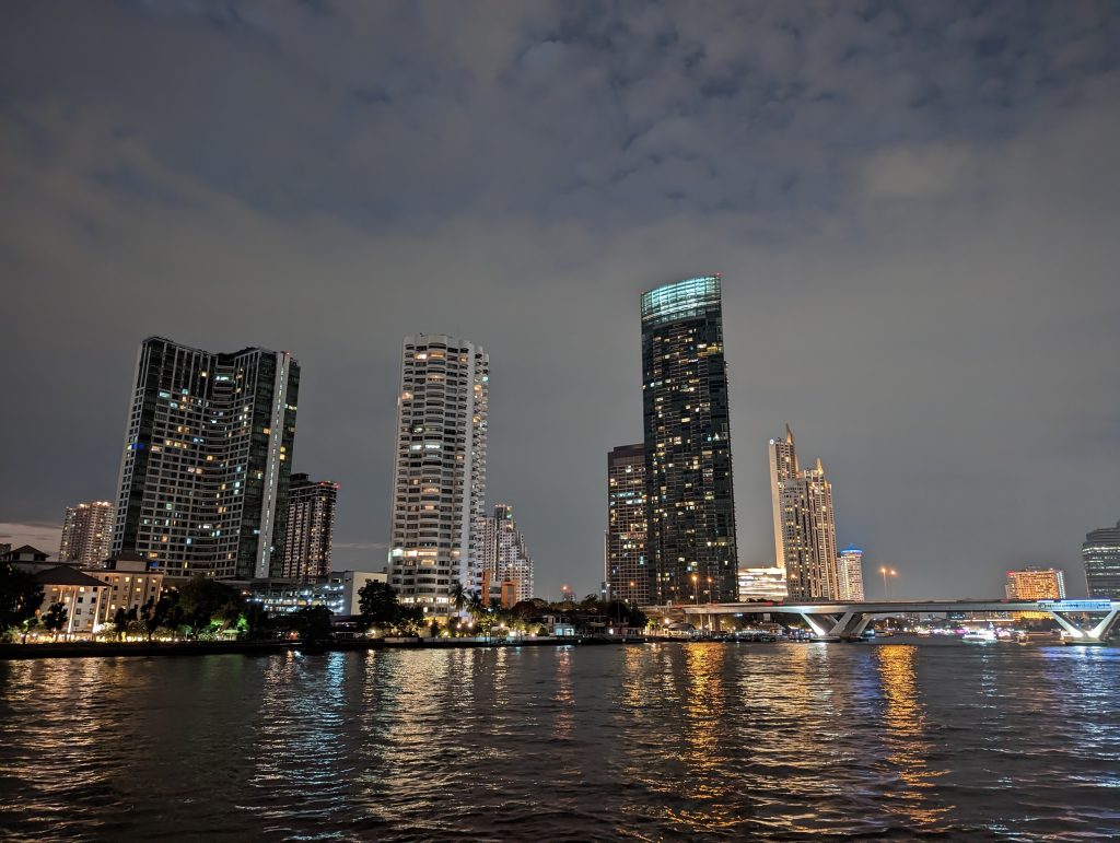 The mesmerizing night view of Bangkok, alive with lights and bustling energy.