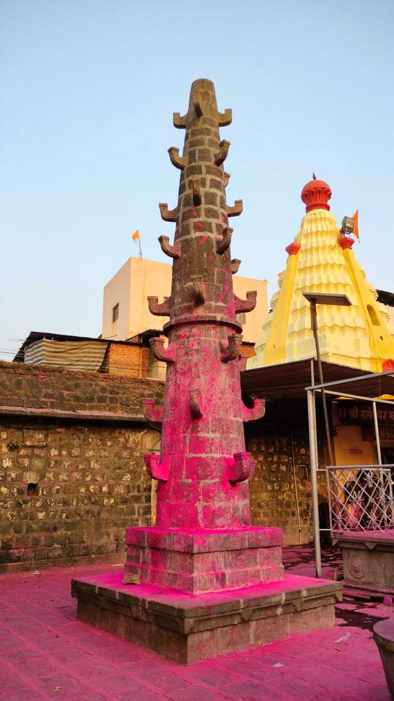 Light piller (Deep stambh) near Jotiba temple at West side in Kolhapur Maharashtra India