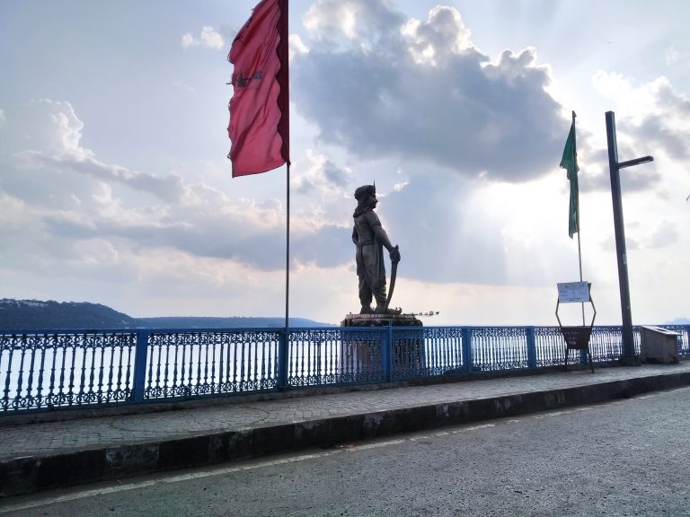 Sculpture of Raja Bhoj situated at Lake View, Bhopal.