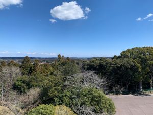 A breathtaking view of mountains and trees from a hilltop at Mangi Joshi Park, Isumi City, Chiba Prefecture.