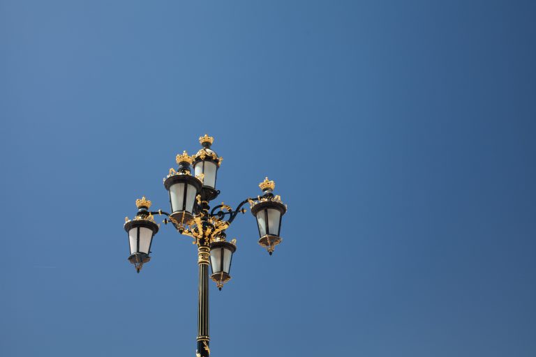 Elaborate lamppost on a bluesky