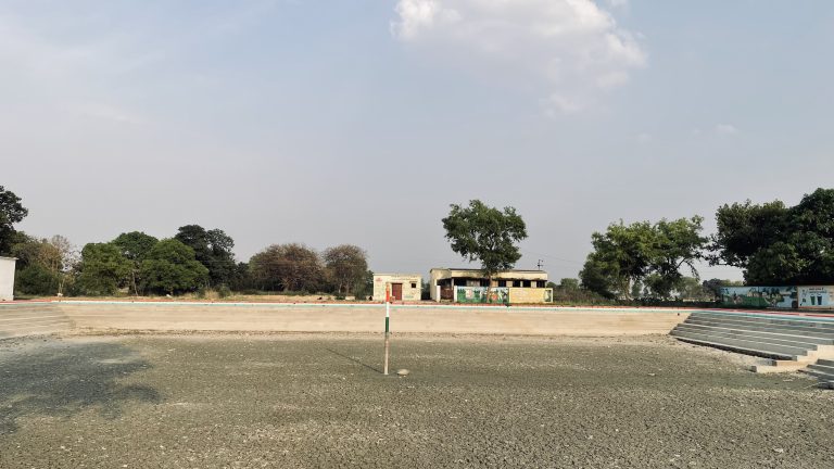 A dry pond in a village of Ballia, Uttar Pradesh, India awaiting the monsoon’s touch.