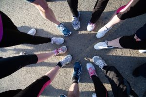 Trainers in a circle