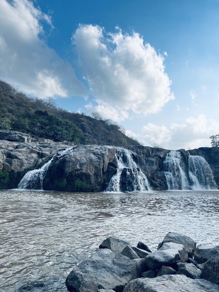 Running waterfalls in rainy season