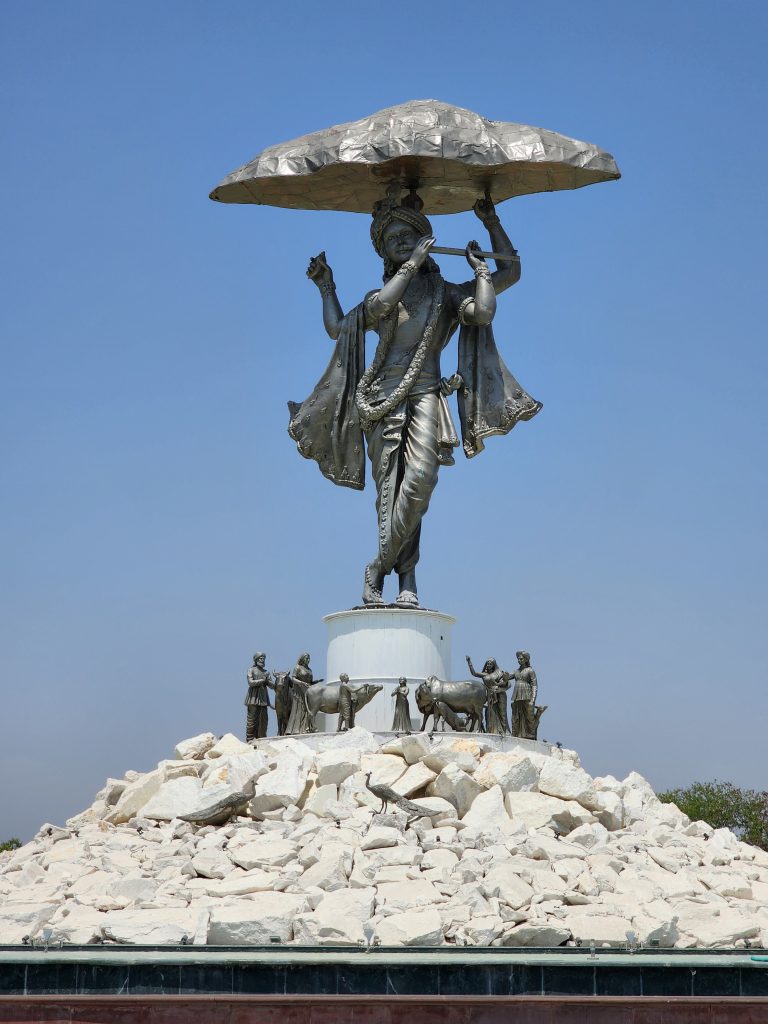 Statue of Lord Krishna on the Highway.