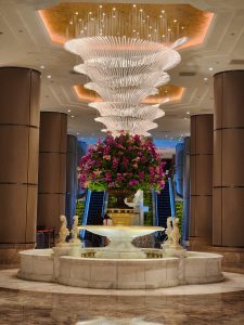 A beautiful lobby of the Grand Hayatt Hotel in Taipei.