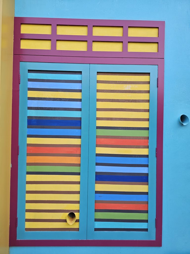 A retaining wall is designed like a window. From an amusement park, Kozhikode, Kerala.