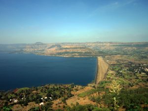 Urmodi dam view form Sajjangad Fort, Satara District Maharashtra 