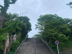 Stairs leading to the observation deck at Inahana Park, Chuo-ku, Chiba City, Chiba Prefecture