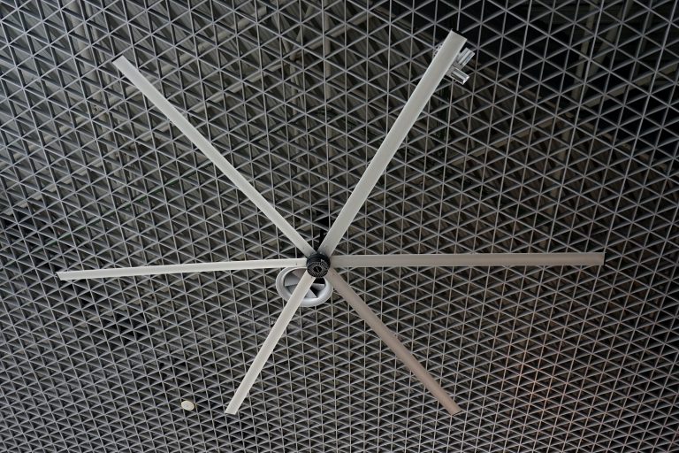 Huge ceiling fan with six blades at Bilbao airport