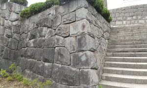 Stonewalls at the ruins of Inohana Castle