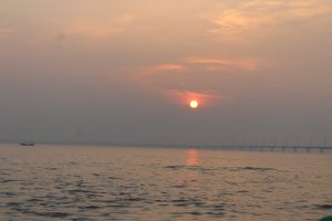Sunset time in Jumuna River.
