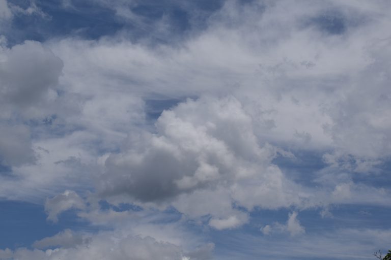 White clouds with blue sky.