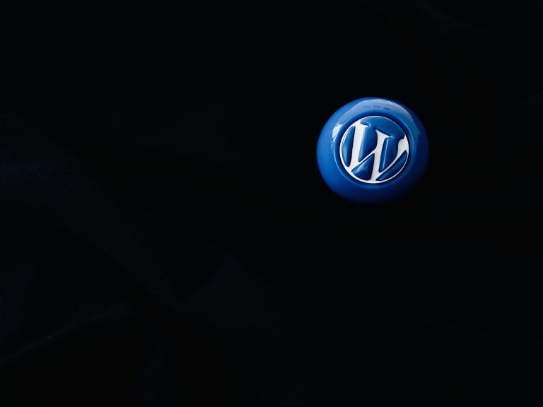 WordPress Blue Ball Wallpaper Collection: Single ball and black background