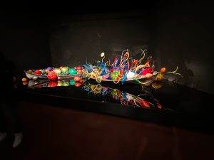 View larger photo: Rainbow multicolored blown glass art done in the Chihuly style