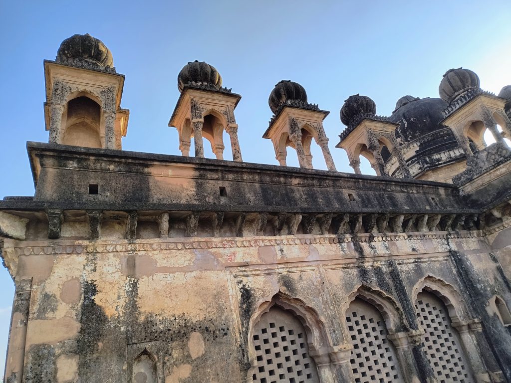 An old building structure built with stones in Kalinjar Fort. 
