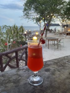 Cherry cocktail in the resort